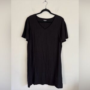 Nicole Miller Linen Dress Women Large Black
